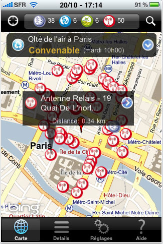 l’application iphone pollution