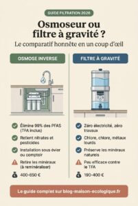 Osmose inverse ou filtre à gravité : lequel choisir pour filtrer l'eau du robinet ? Que choisir osmoseur ou filtre à gravité ?